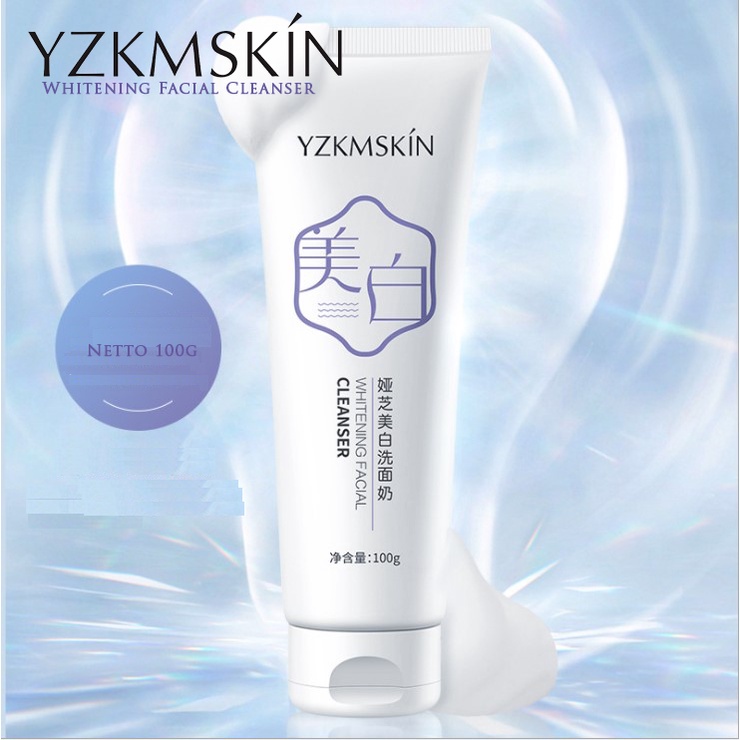 YZKMSKIN Whitening Facial Cleanser / Sabun Cuci Muka Pembersih Wajah &amp; Pemutih Penghilang Jerawat dan komedo 100gr