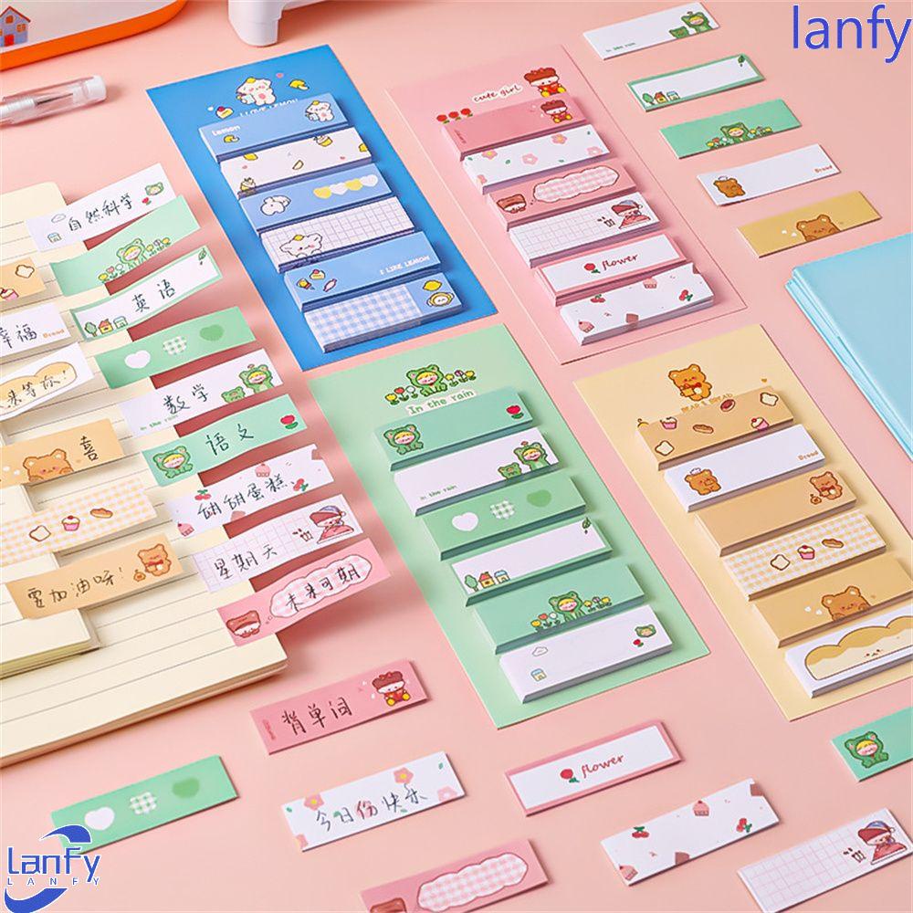 Lanfy 120pcs / Set Kertas Memo Sticky Note / Post-It Motif Kartun Hewan Untuk Stationery Anak Perempuan