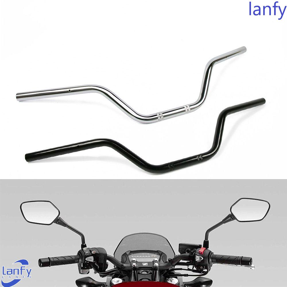 Lanfy Stang Motor Silver Hitam Retro Pipa Baja Keran Motor Modifikasi Arah Menaruh Scooter Handle Bar