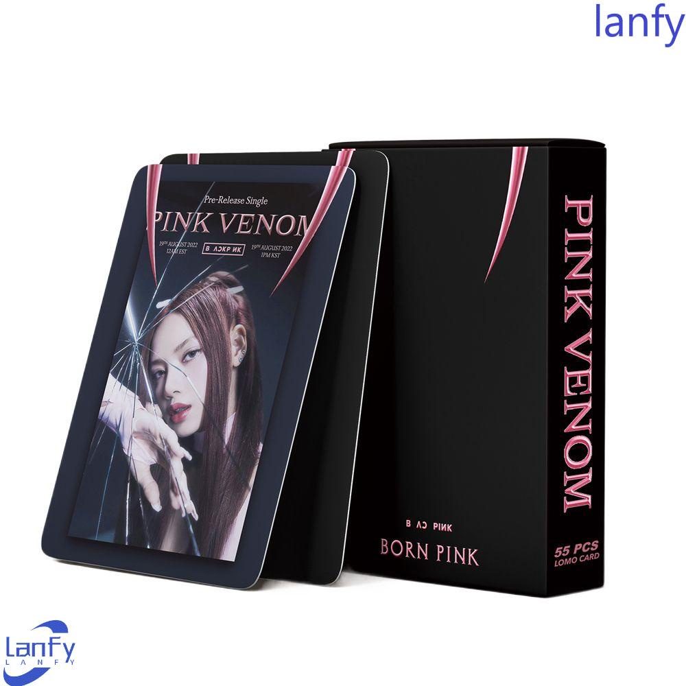 Lanfy PINK VENOM Photocards Fashion Concert Print HD Card Kartu Lomo LISA JENNIE ROSE LISA Postcard