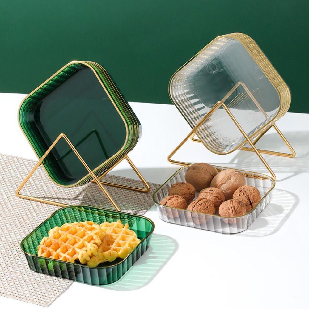 [Elegan] Piring Tulang Ludah2023Segi Untuk Kacang Dessert Non-slip Rumah Tangga Stackable Tray Buah