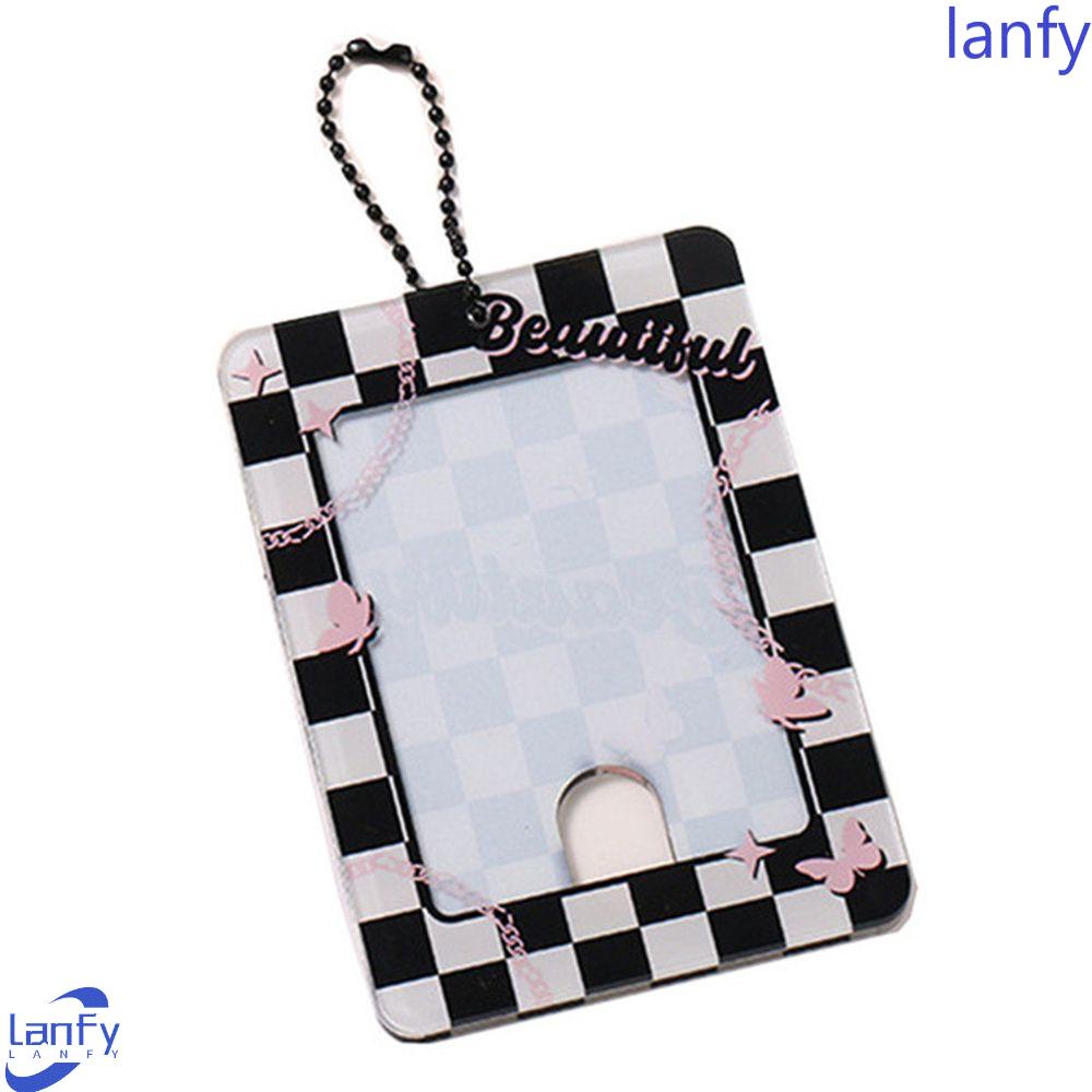 LANFY 3 Inch Photocard Holder Backpack Decor Card Protective Case Postcards Protective Idol Card Kpop Photocard Key Rings Card Keychain Kawaii Backpack Pendant Photo Sleeves