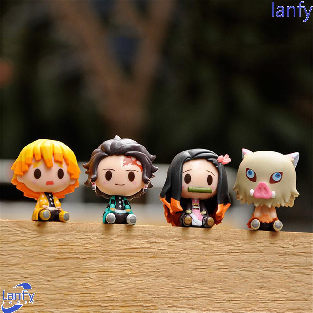 Lanfy Figure Model 4gaya/Set Hashibira Inosuke Kamado Tanjirou Japan Anime Kimetsu no Yaiba Kamado Nezuko Model Anime