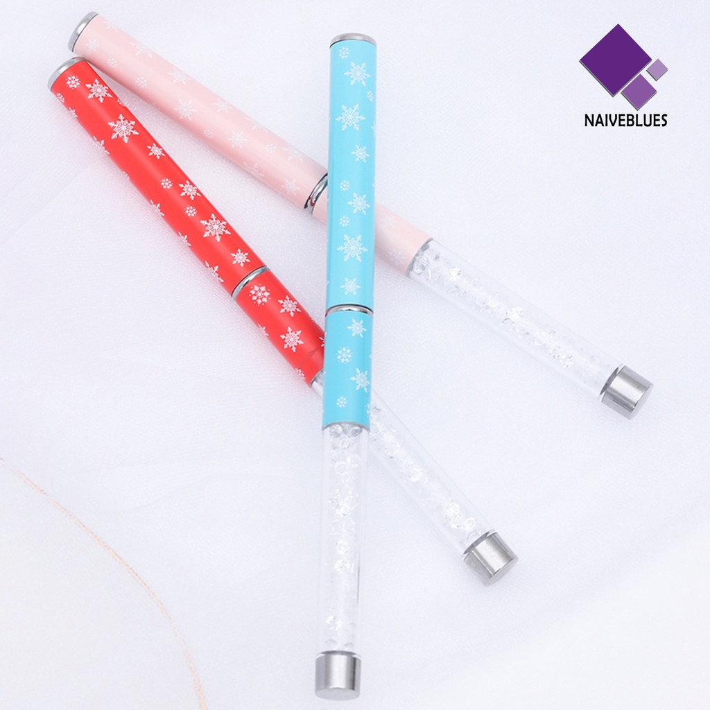 [naiveblues] Pena Penjepit Kuku Motif Snowflake Kristal Imitasi Halus Non-slip Desain Grip Nyaman Profesional