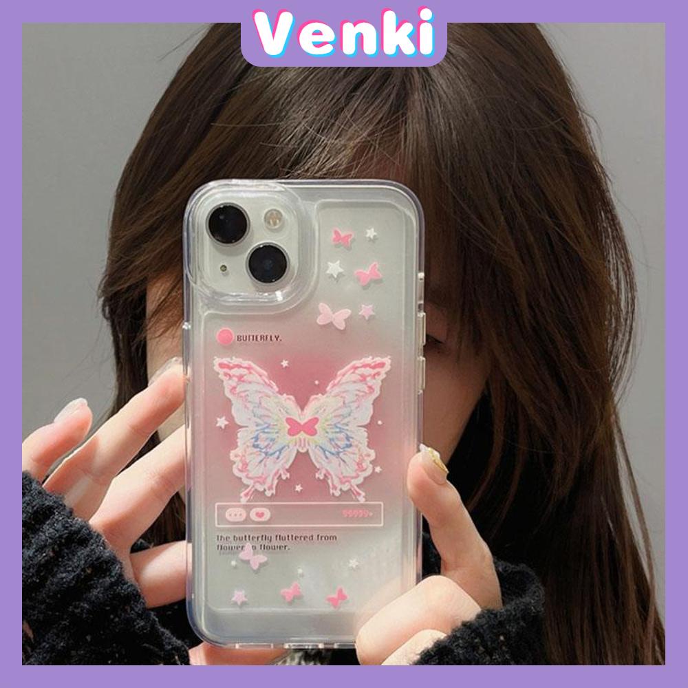 VENKI - For iPhone 14 Pro Max iPhone Case Soft TPU Big Hole Case Simple Wind Butterfly Compatible with iPhone 13 Pro max 12 Pro Max 11 xr xs max 7Plus 8Plus