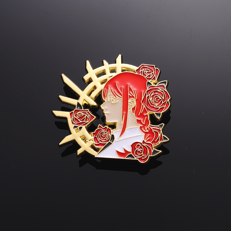 Anime Chainsaw Man Enamel Pin Kartun Makima Bros Kerah Lencana Ransel Pakaian Logam Bros Perhiasan Hadiah Untuk Penggemar Teman