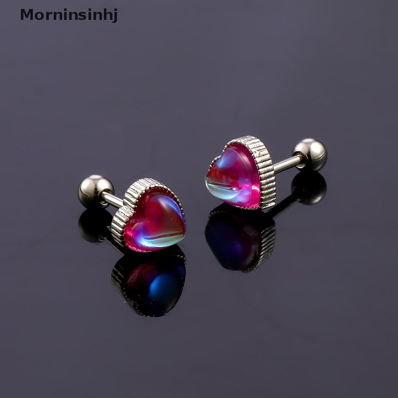 Mornin 1pasang Fashion Jantung Telinga Studs Anting Untuk Wanita Tulang Rawan Helix Telinga Tulang Kuku Manis Keren Telinga Perhiasan Hadiah id