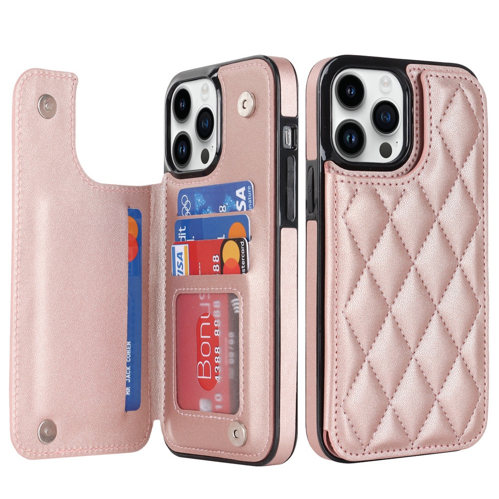 IPHONE Casing Handphone Bahan Kulit Untuk Iphone11Rhombic Business phone cover Untuk Iphone14 promax