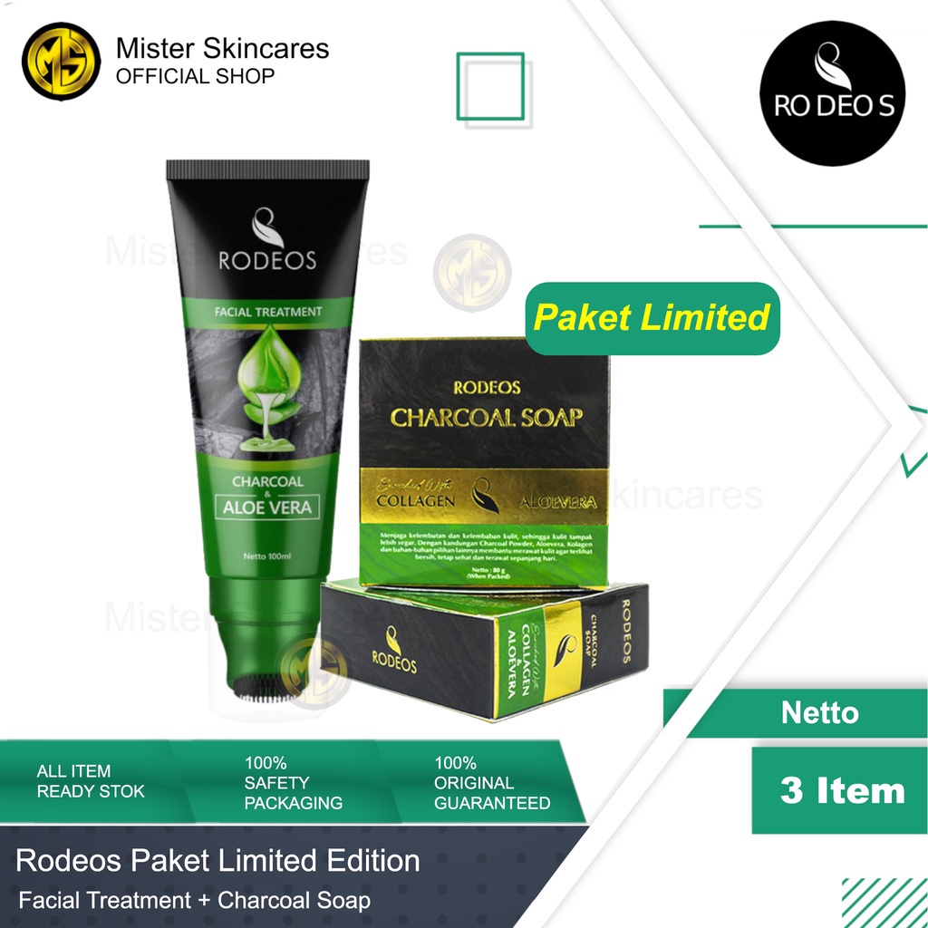 Rodeos Paket Limited - Paket Sabun Muka untuk Kulit Cerah Bebas Minyak &amp; Jerawat