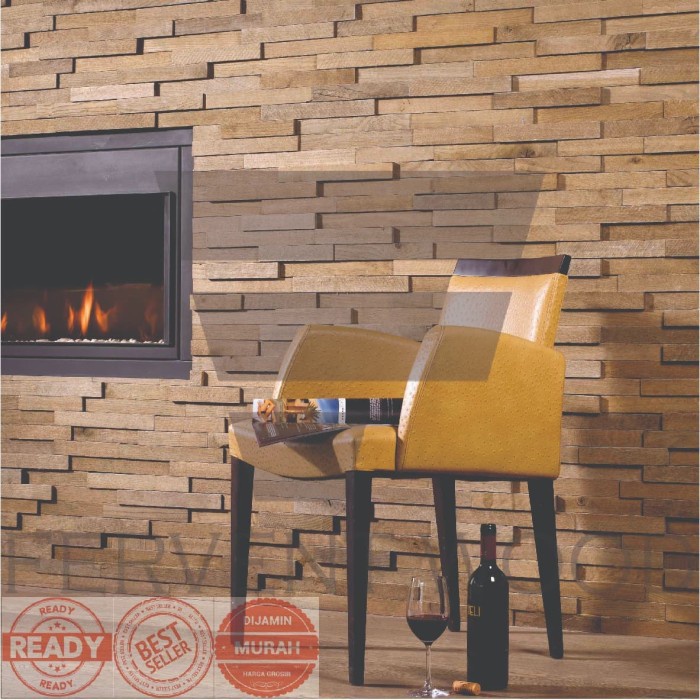 Hiasan Dinding Kayu Dekorasi Dinding Kayu Dinding Kayu Jati Asli Solid Wall Panel 3D