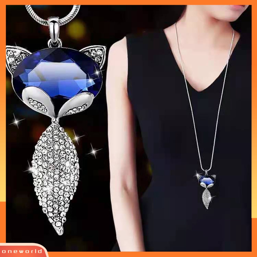 [EONE] Wanita Kalung Berlian Imitasi Bersinar Hias Tulip/Bunga Mawar Angsa/Busur Rumbai Pesona Dress-Up Beberapa Gaya Sweater Panjang Rantai Gaun Pesta Kalung Perhiasan Hadiah