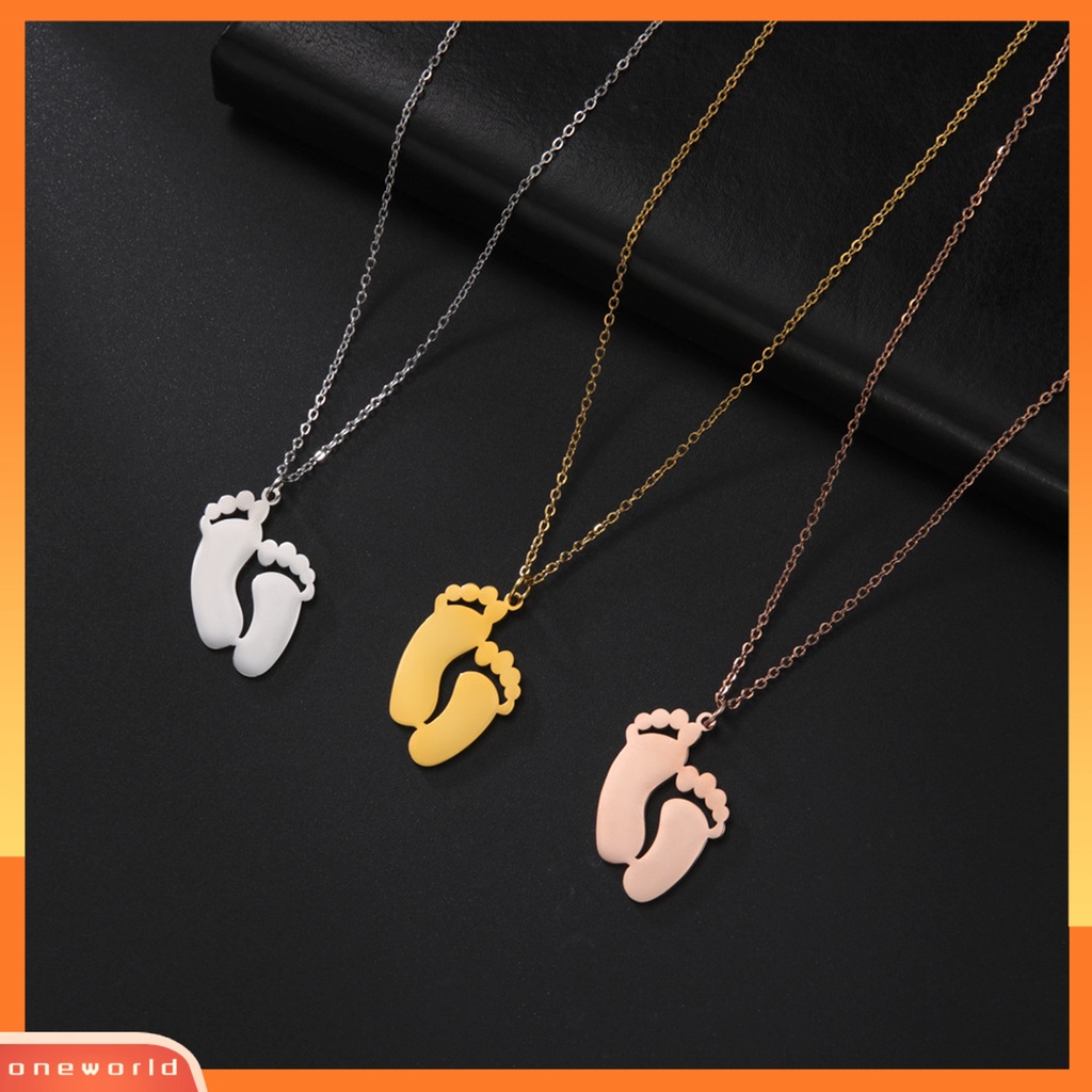 [EONE] Liontin Kalung Indah Geometris Liontin Finishing Terang Electroplating Tahan Luntur Dekorasi Hypoallergenic Bayi Kaki Liontin Kalung Perhiasan Aksesori