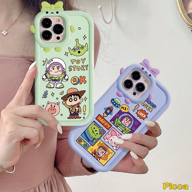 Casing Toy Story Kartun Untuk Redmi Note 11s 9 8 10s 11 Pro+10 Pro Redmi A1 9 10 10A 10C 9T A1+9C 9A POCO M3 X3 Pro NFC Mi 11 Lite Lucu 3D Ikatan Simpul Lensa Monster Kecil Sarung Soft Case