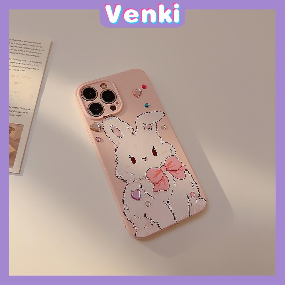 VENKI - For iPhone 11 iPhone Case Cream Glossy Soft Case TPU Shockproof Camera Cover Protection Cute Bunny Compatible with iPhone 14 13 Pro max 12 Pro Max xr xs max 7Plus 8Plus