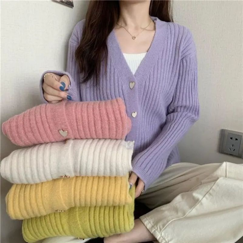 IMPORT WOMAN KNIT STRIPES CARDIGAN KARDIGAN RAJUT WANITA KOREAN STYLE IMPOR OUTER