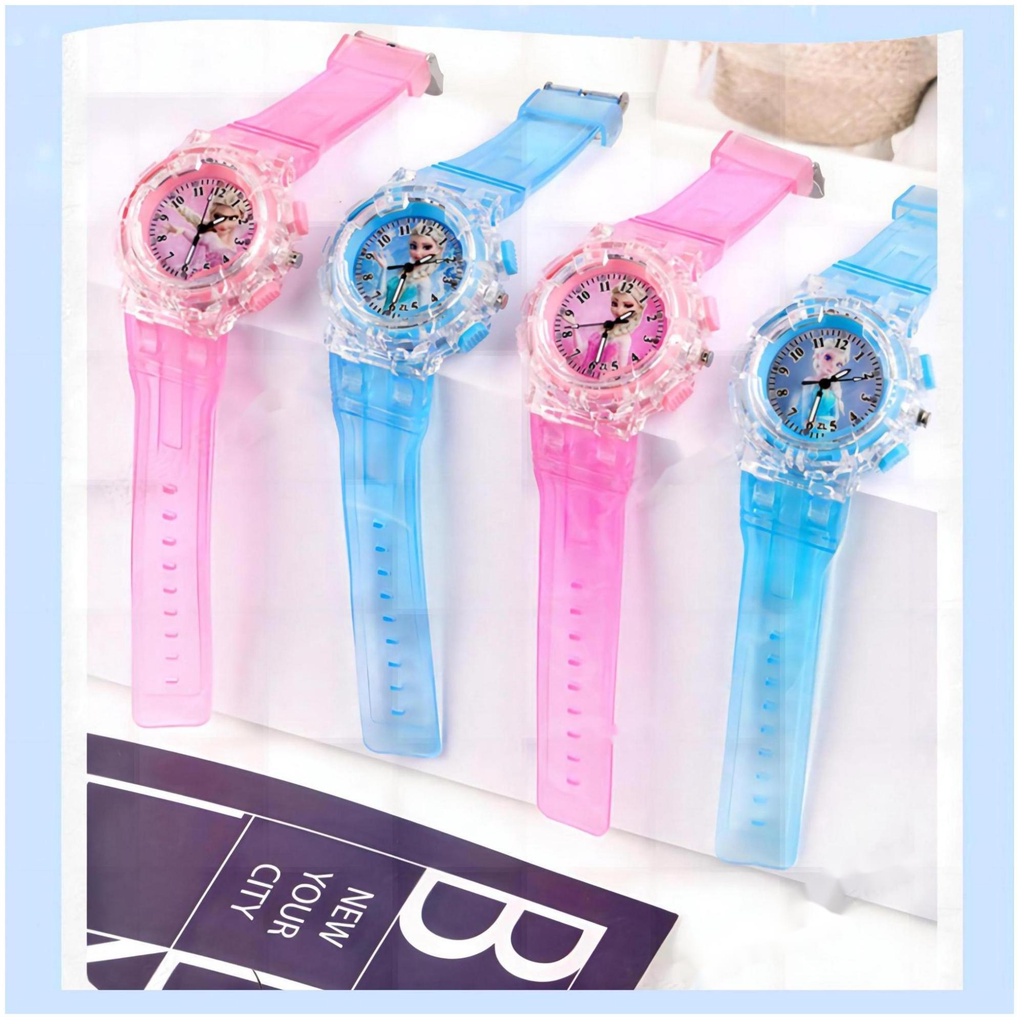 【FREE BOX】Jam tangan anak Perempuan Electronic Luminescence Frozen Aisha Watch Girl Aisha Princess Cartoon kids Toy Girl