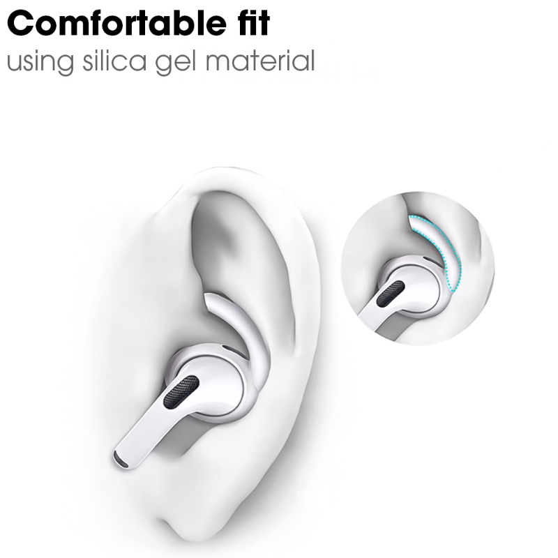 3pasang Kompatibel Untuk Apple AirPods Pro/Pro 2pengait Telinga Kompak Mencakup Anti Slip Eartips Earbud Bluetooth Wireless Earphone Aksesoris