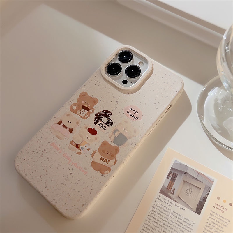 Cocok Untuk Iphone14 Pro Max iPhone Phone Case Ramah Lingkungan Degradable Phone Case Kamera Perlindungan Tahan Guncangan Kompatibel Dengan iPhone 13 13pro 13prm iPhone 11 7Plus 8Plus Xr XS 12 Pro Max Casing Ponsel