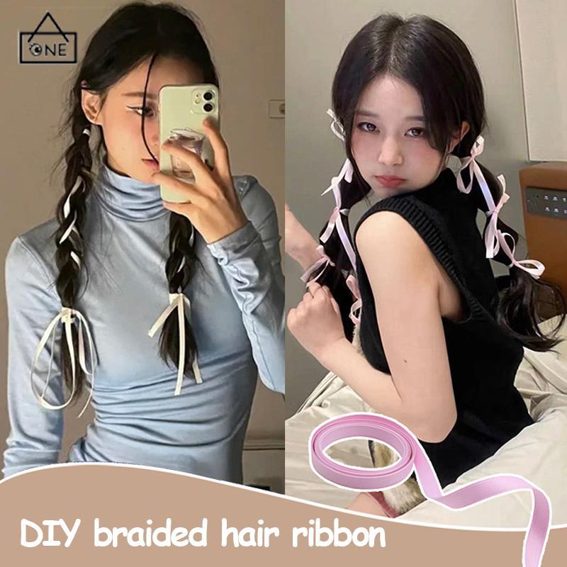 COD❤️Jepit Rambut Kupu-kupu Pita Wanita Double Ponytail Braid Rambut Syal Aksesoris Tali Rambut -A.one