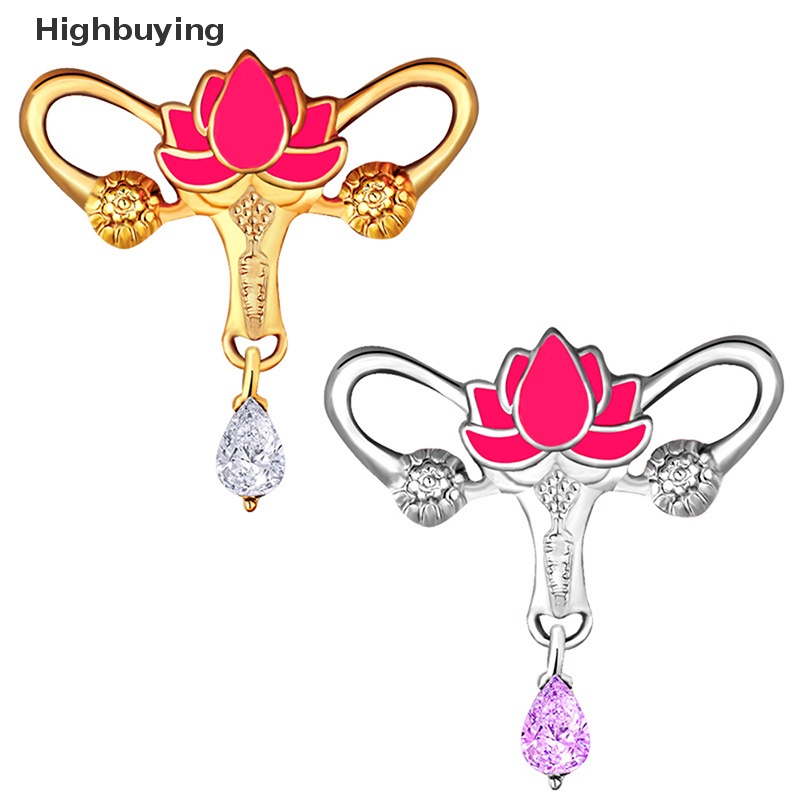 Hbid Fashion Bunga Lotus Liontin Bentuk Alloy Bros Untuk Wanita Kerah Pakaian Lencana Pin Accesssries Glory