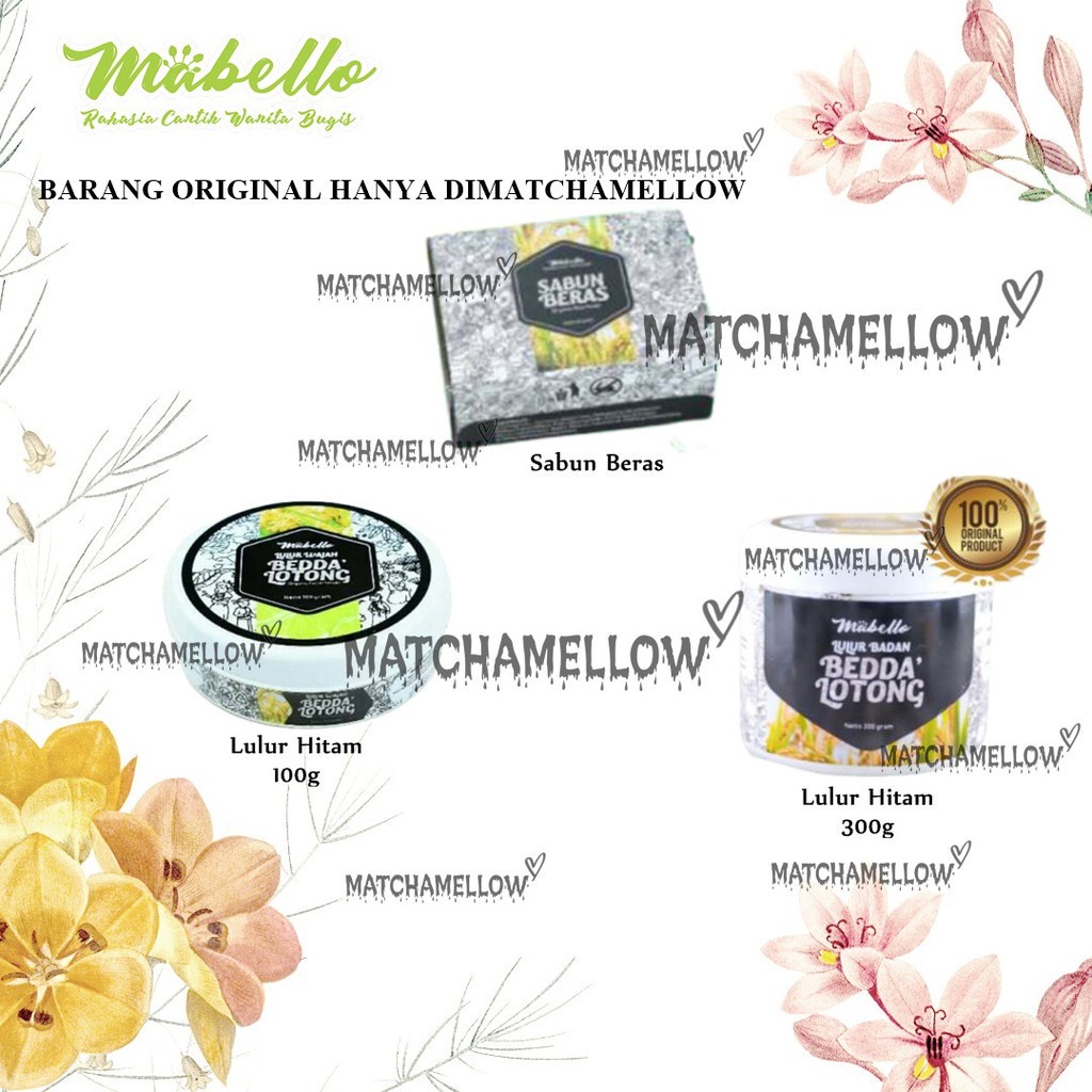 ❄️MATCHA❄️ MABELLO LULUR HITAM / BEDA LOTONG BPOM ORIGINAL / LULUR WAJAH DAN BADAN