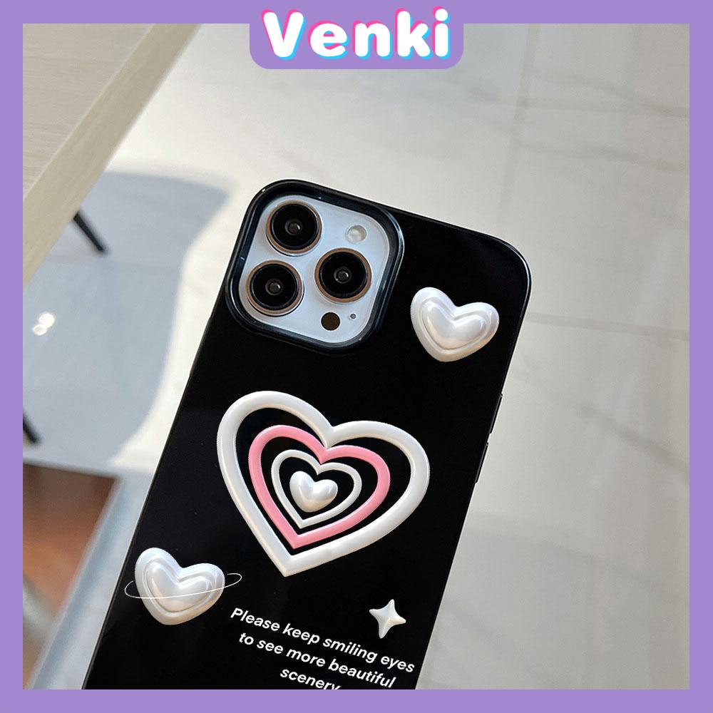 VENKI - For iPhone 11 iPhone Case Black Glossy TPU Soft Case Shockproof Protection Camera Sweet Love Compatible with iPhone 14 13 Pro max 12 Pro Max xr xs max 7Plus 8Plus