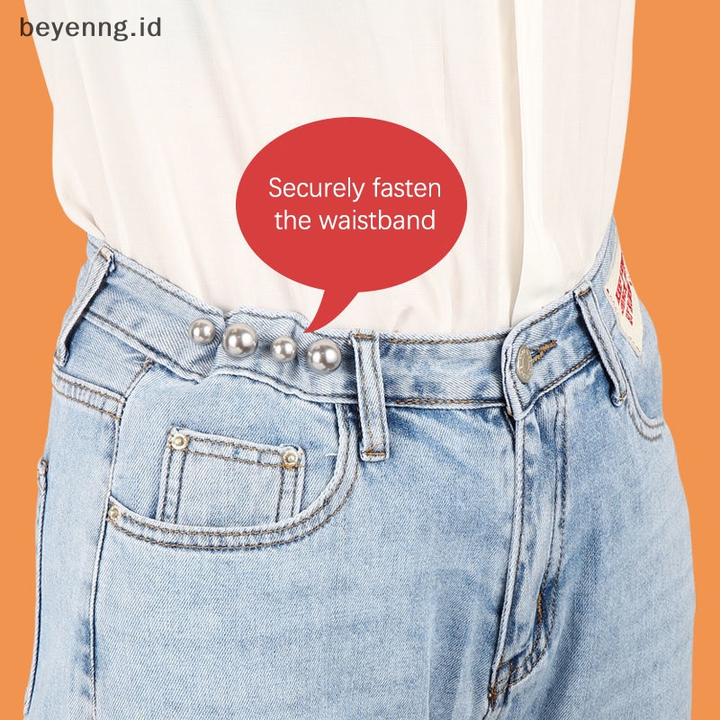 Beyen Bros Bergaya Wanita Pinggang Halus Perubahan Besar Mutiara Kecil Bros Gesper Tetap Pakaian Celana Pinggang Anti Malu Tombol Pin Aksesoris ID