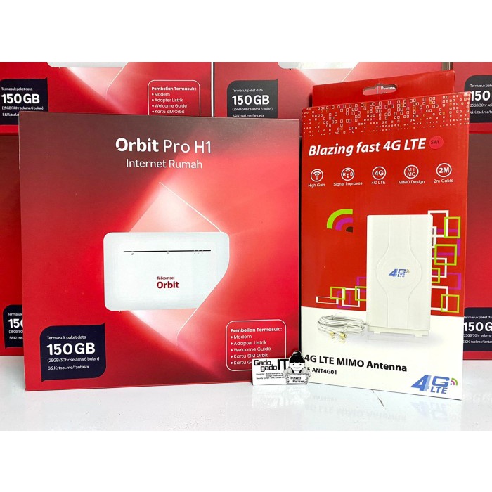 MODEM MIFI WIRELESS ROUTER HUAWEI B535 ORBIT PRO H1 4G LTE FREE TSEL