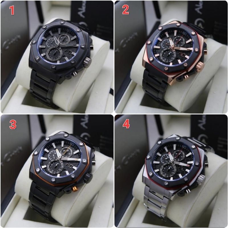 ORIGINAL GARANSI RESMI 1 TAHUN JAM TANGAN PRIA ALEXANDRE CHRISTIE RANTAI STAINLESS ARLOJI WATCH COWO