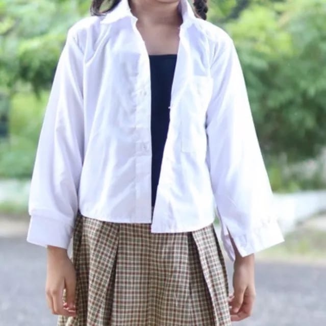 BEFAST - ZEC OOTD KEMEJA ANAK LULI / Kemeja Anak Pocket Polos / Pakaian Anak-Anak Perempuan / Hem Anak Lengan Panjang / Fashion Anak Casual / Kemeja Polos Anak Perempuan Terlaris