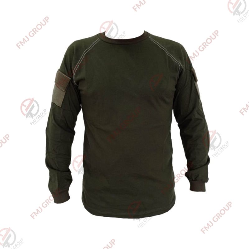 Kaos Tactical Polos Lengan Panjang Warna Hitam