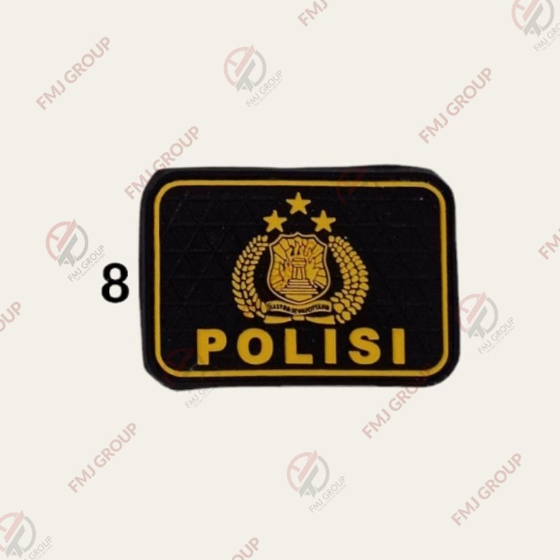 Emblem Patch Rubber POLISI Perekat Bet Logo POLISI TRIBRATA Logo POLICE