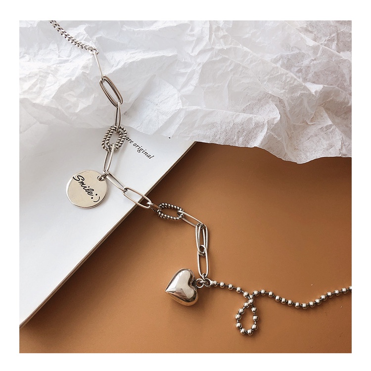 Goldkingdom Fashion Perhiasan Aksesoris Ready Stock Medallion Fashion Sweater Rantai Wanita Cinta Kalung Vintage Thai Silver Niche Design