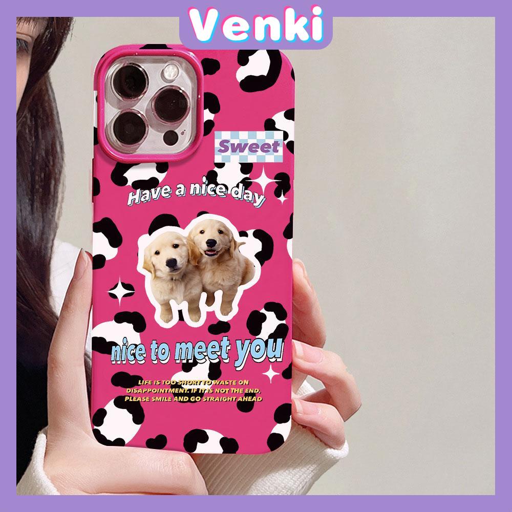 VENKI - For iPhone 11 iPhone Case Red Glossy TPU Soft Case Shockproof Protection Camera Cute English Dog Compatible with iPhone 14 13 Pro max 12 Pro Max xr xs max 7Plus 8Plus