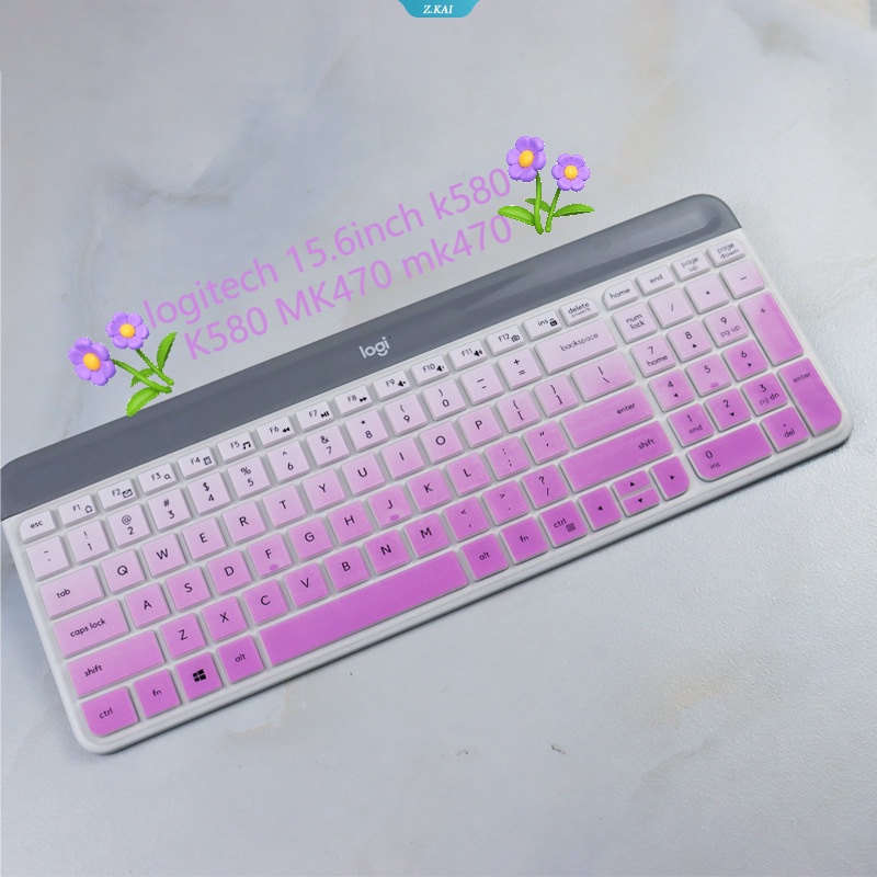 Casing Keyboard PC Desktop TPU Silikon Penutup Tahan Air Untuk Logitech 15.6inch K580 K580 Mk470 Mk470 Pelindung Kulit PC Keyboard Film [ZK]