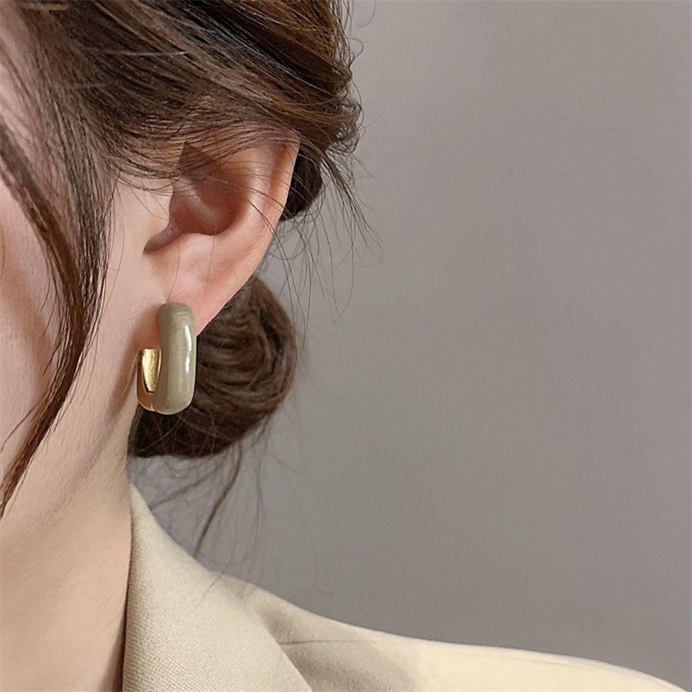 Mxbeauty Wanita Anting Persegi Indah Halus Vintage Ear Studs Niche Desain Perhiasan Fashion Alloy Tembaga Gaya Korea Earrings