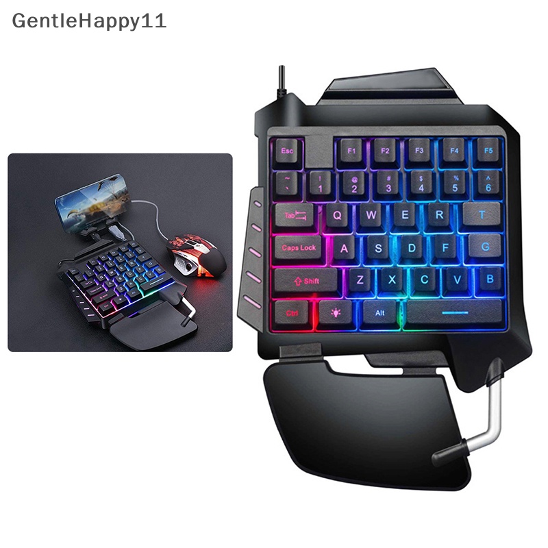 Gentlehappy Keyboard Gaming Mekanik Satu Tangan RGB Backlit Portable Mini Gaming Keypad id