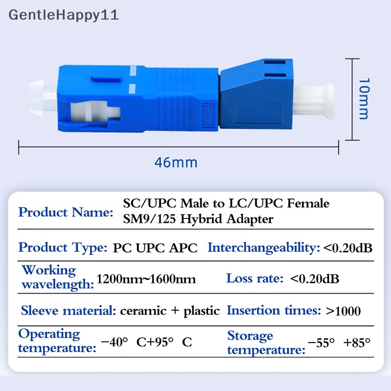 Gentlehappy SC Male To LC Female Single Mode Konverter Adapter Fiber Optik Hybrid id