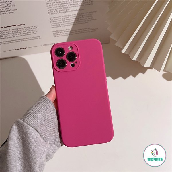 Casing Ponsel Warna Solid Silikon Cair Untuk iPhone 14 Pro Max13 12 11 Pro Max Matte Shockproof Lembut Bumper TPU Penutup Belakang