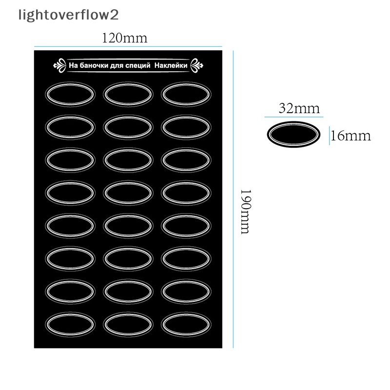[lightoverflow2] Label Penyimpanan Toples Bumbu Stiker Hitam Tahan Air Dan Minyak Perlengkapan Dapur Label Toples Bumbu Label Stiker Anti Geser [ID]