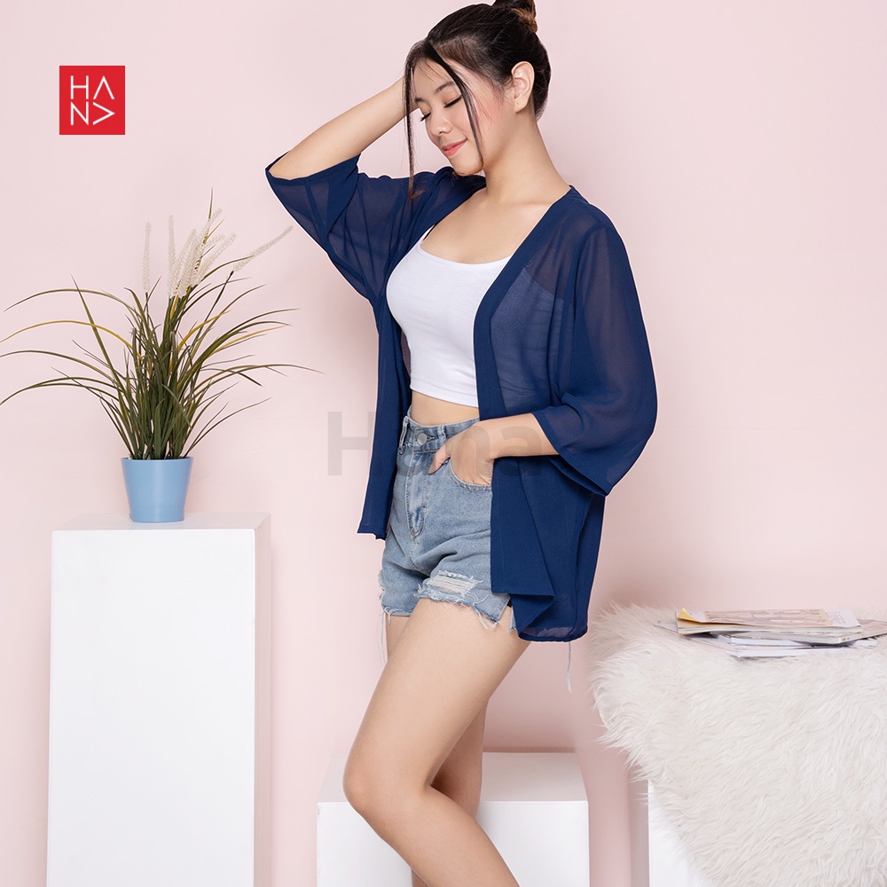 Hana Fashion - Lucia Basic Casual Cardigan Outer Kimono Simple Wanita -  SB136