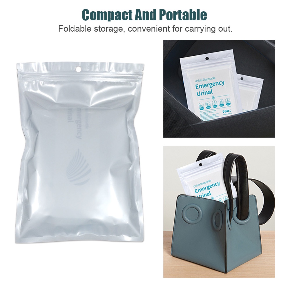 4pcs Luar Ruangan Darurat Kantong Urin 700ml Darurat Dalam Perjalanan Toilet Handphone Portable Urinal Bag Perempuan Bayi Laki-Laki Muntah Bag