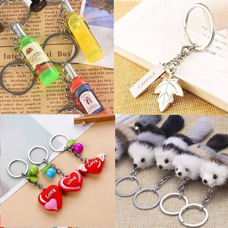 10pcs/set Cincin Lompat Terbuka Pin Mata Gantungan Kunci/Membuat Perhiasan Aksesoris Kit/DIY Epoxy Resin Gantungan Kunci Key Ring Liontin