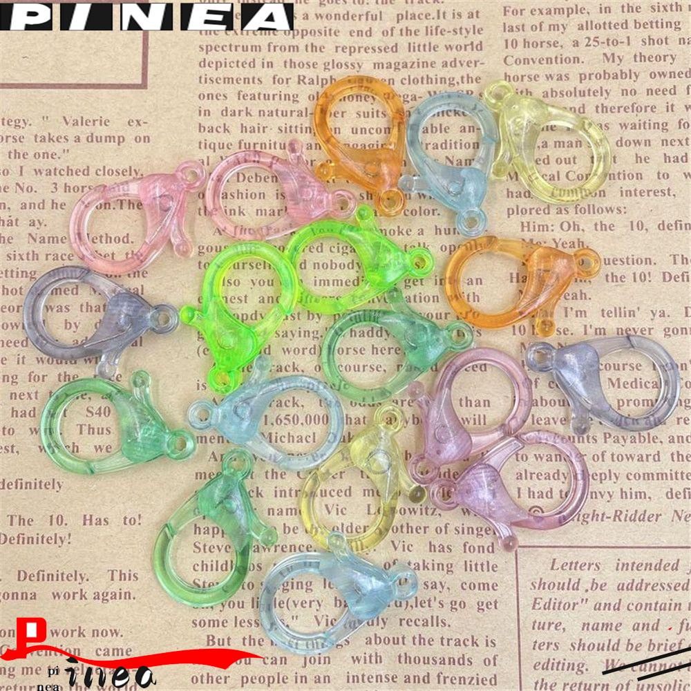 Nanas 10Pcs Lobster Clasp Kerajinan Untuk Gantungan Kunci Ring DIY Aksesoris Handmade Warna Transparan