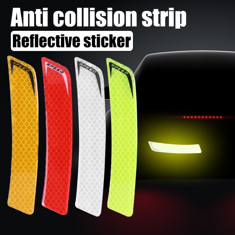 2pcs/set Kepribadian Tahan Lama PVC Pintu Mobil Kaca Spion Anti-Tabrakan Stiker/Universal DIY Perekat Diri Malam Otomotif Reflektif Dekoratif Decal Auto Safety Supplies