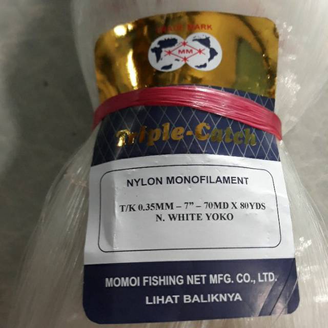 JARING IKAN TUNA IKAN KAKAP 7 INCHI 0.35 TRIPEL MOMOI 70/80 YOKO jaring murah