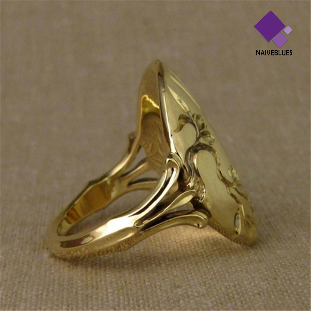 &lt; Naiveblues &gt; Cincin Wanita Vintage Indah Elegan Pertunangan Burung Dan Bunga Untuk Valentine