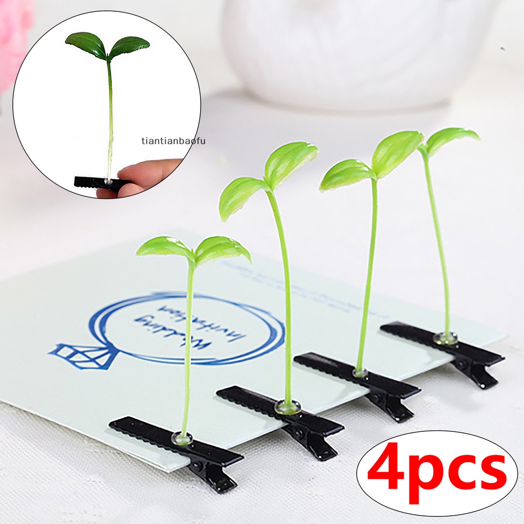 [tiantianbaofu] 4pc Fashion Unisex Jepit Rumput Lucu Butik Jamur Bunga Menggemaskan