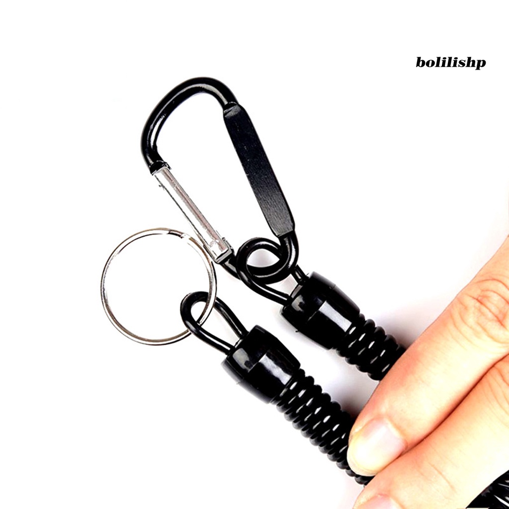 Bo-anti Hilang Tali Ditarik Elastis Dengan Keyring Carabiner Multifungsi Anti-Pencurian TPU Digulung Musim Semi Memancing Anti-lost Safety Lanyard Perlengkapan Luar Ruangan