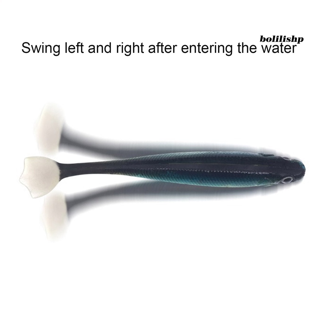 Bo-5pc 9cm Umpan Umpan 3D Fisheye Simulasi Desain Realistis Menggoda Angling Umpan Jalan Plastik T-tail Soft Lure Outdoor Fishing
